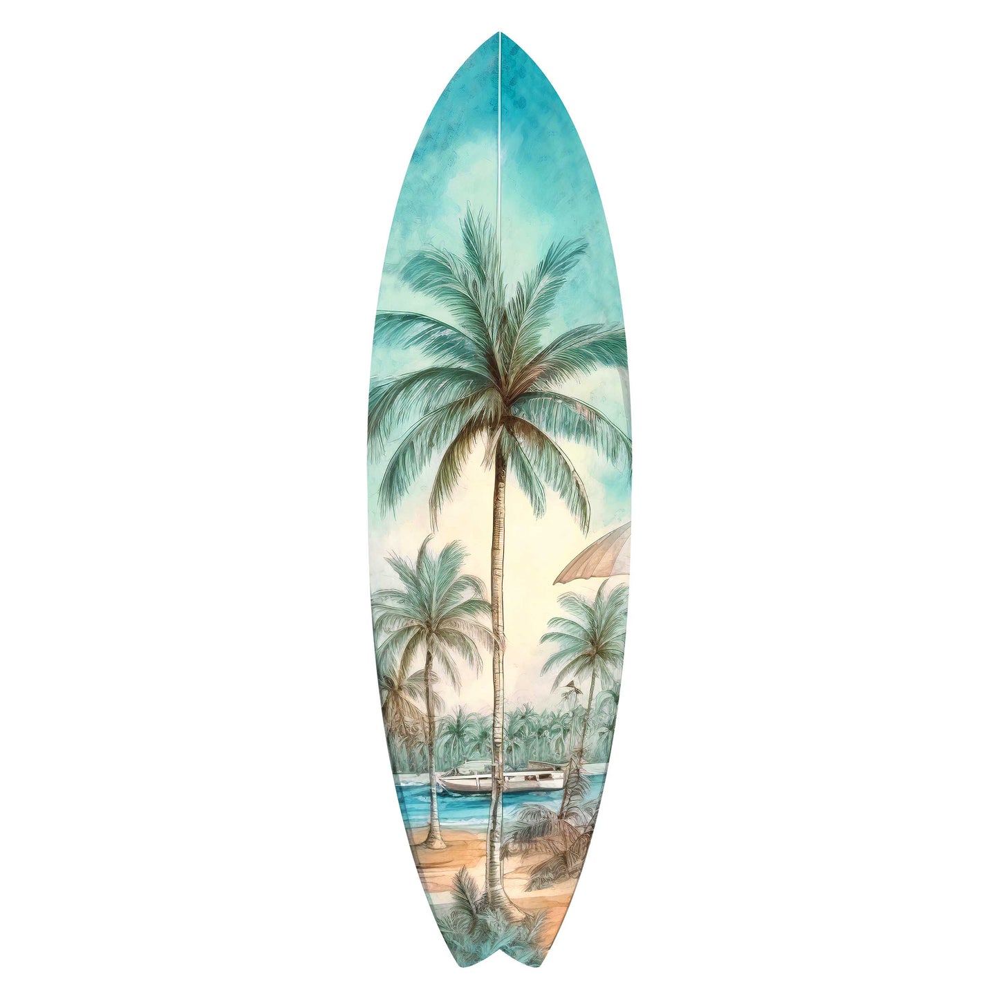 Tropical Surfboard Coastal Wall Art