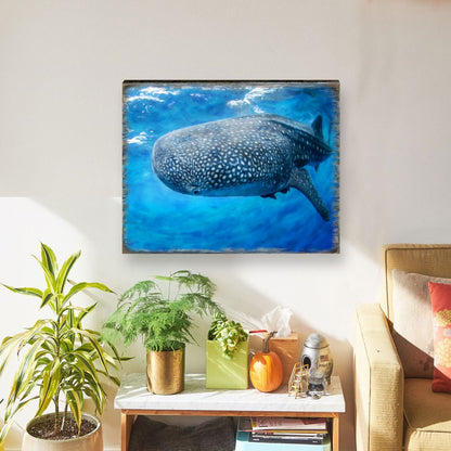 Blue Whale Wooden Wall Art