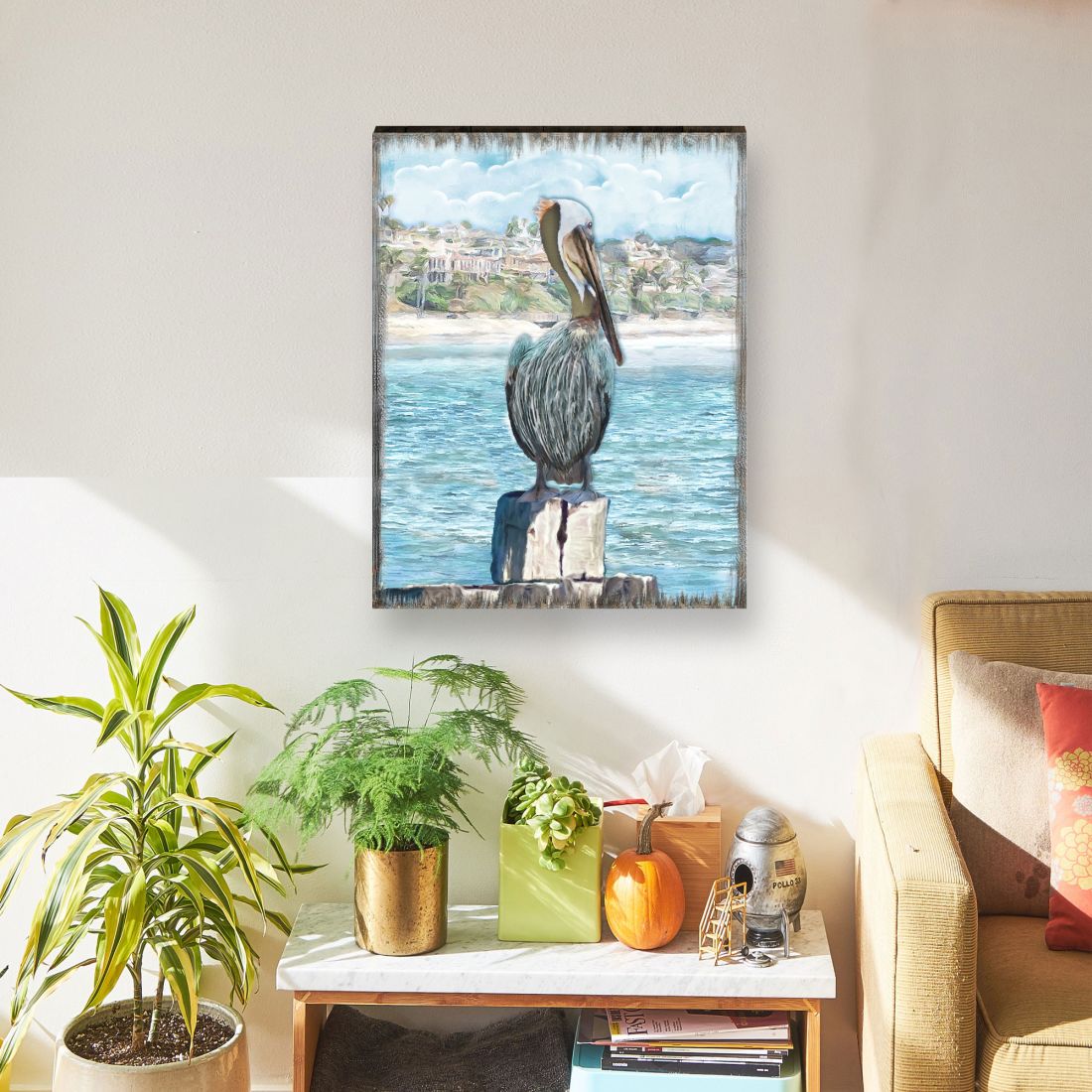 Ocean Serenity Pelicans Wooden Coastal Wall Art