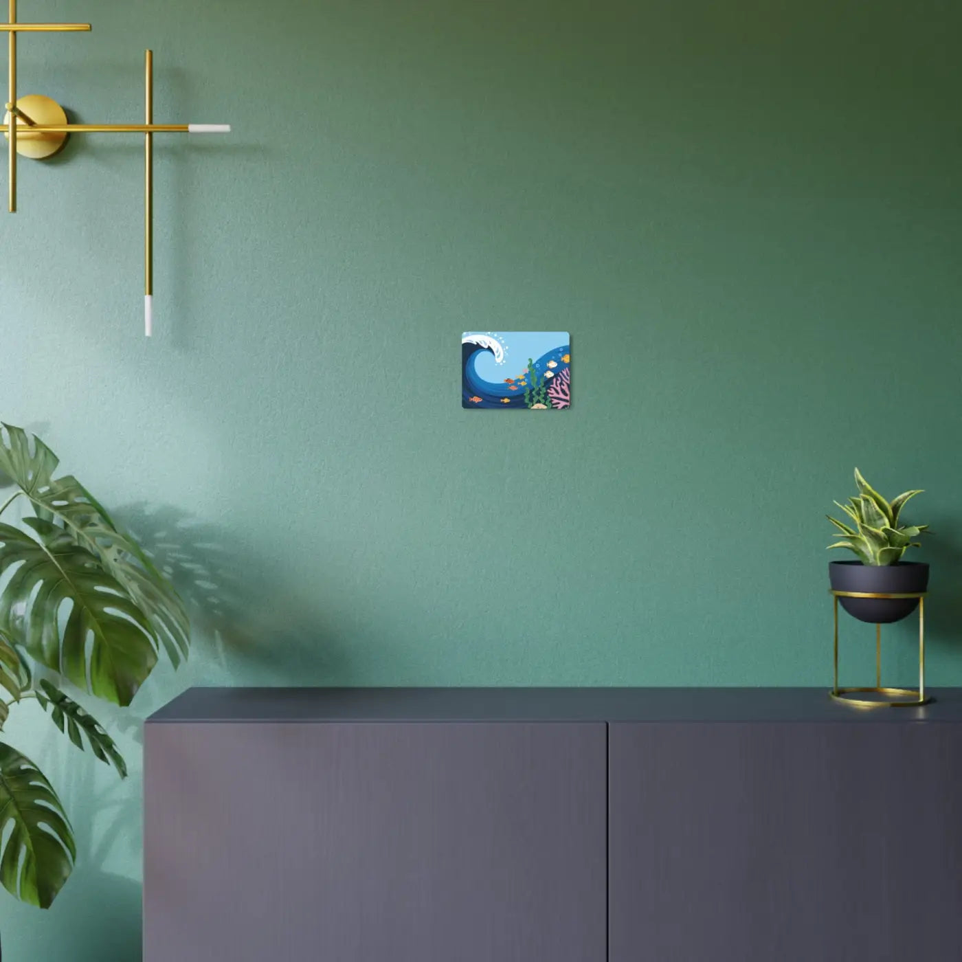 Vintage Fishes Swimming – Matte Metal Art
