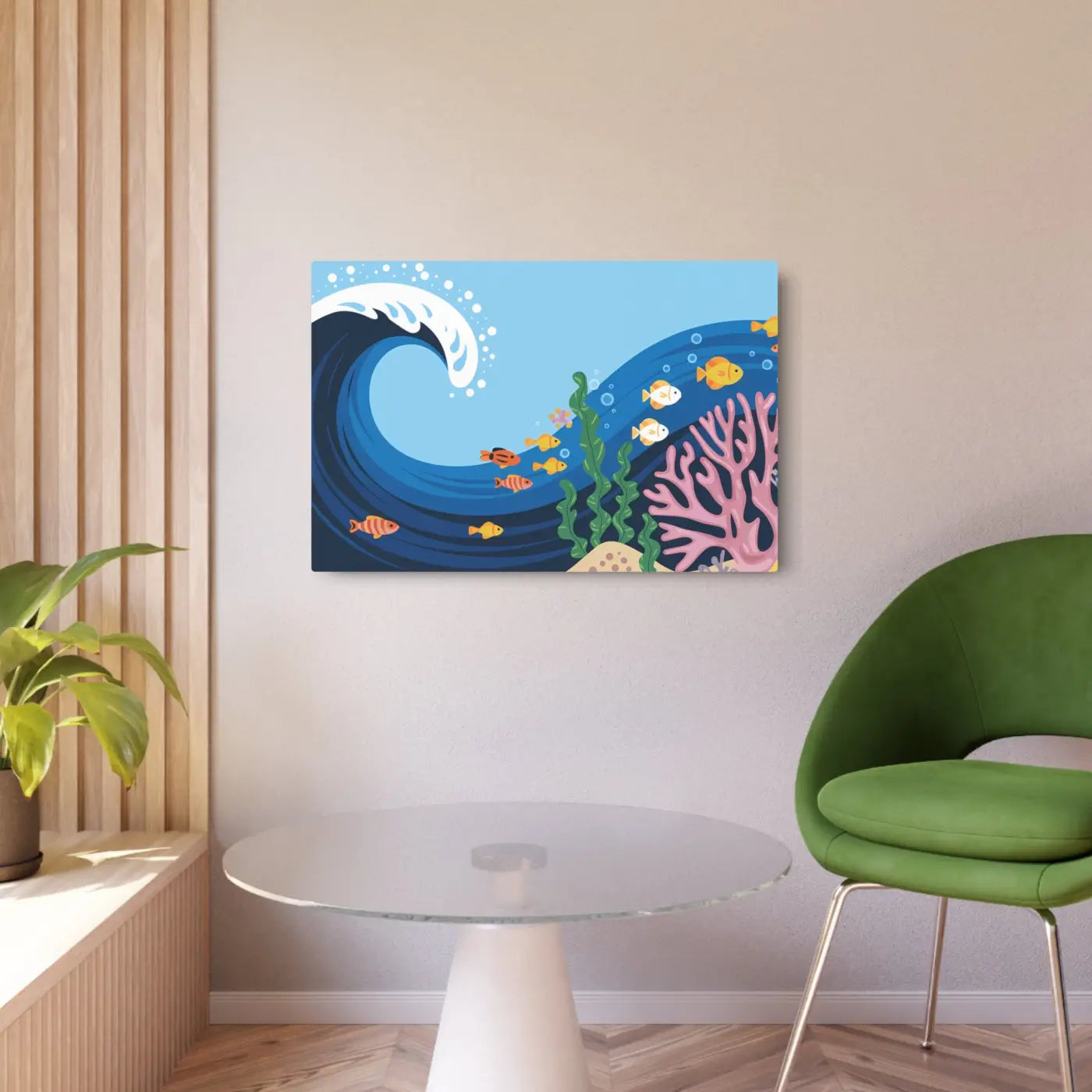 Vintage Fishes Swimming – Matte Metal Art