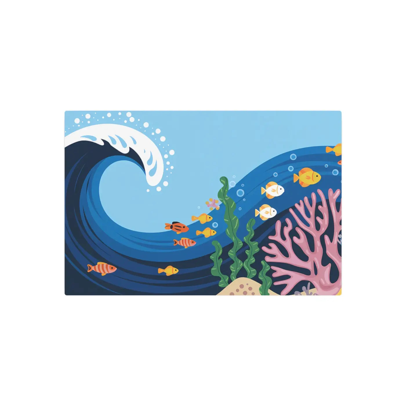 Vintage Fishes Swimming – Matte Metal Art