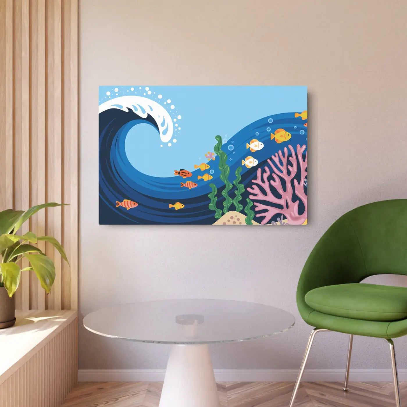 Vintage Fishes Swimming – Matte Metal Art