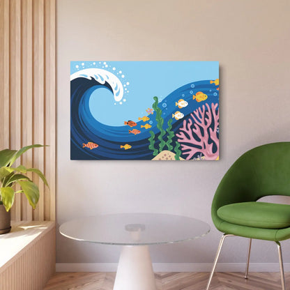 Vintage Fishes Swimming – Matte Metal Art