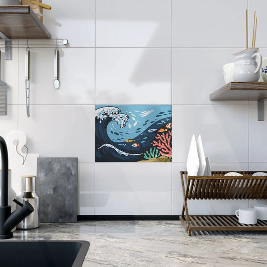 Ceramic Photo Tile – Serene Aquatic Vibe