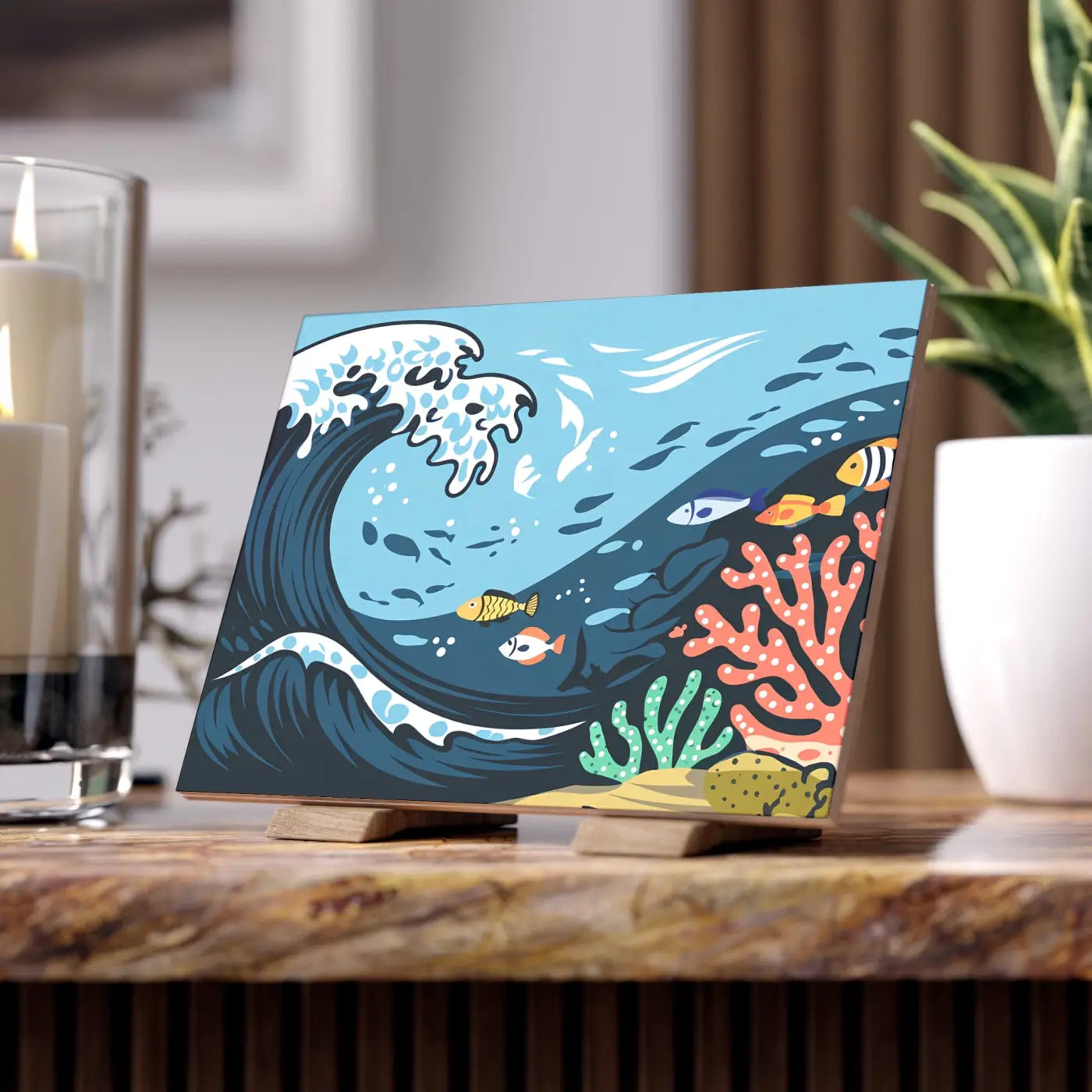 Ceramic Photo Tile – Serene Aquatic Vibe