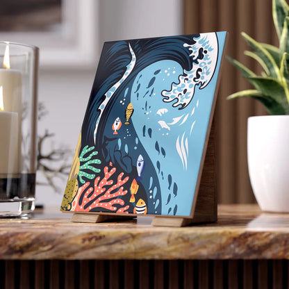 Ceramic Photo Tile – Serene Aquatic Vibe