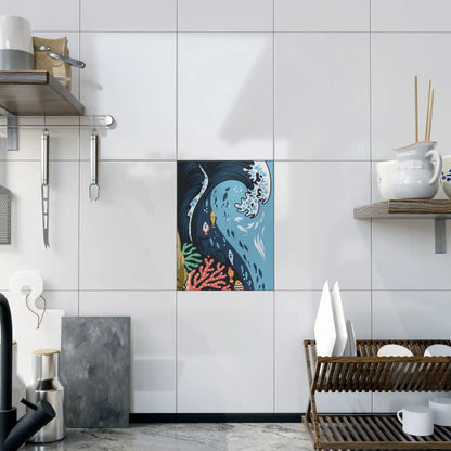 Ceramic Photo Tile – Serene Aquatic Vibe