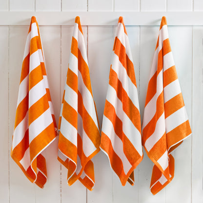 Cotton Velour Cabana Stripe Beach Towel