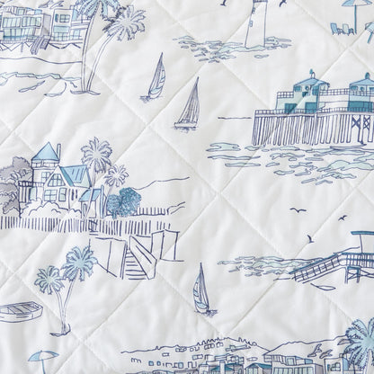 Coastal Toile Quilt Set