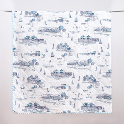 Coastal Toile Quilt Set