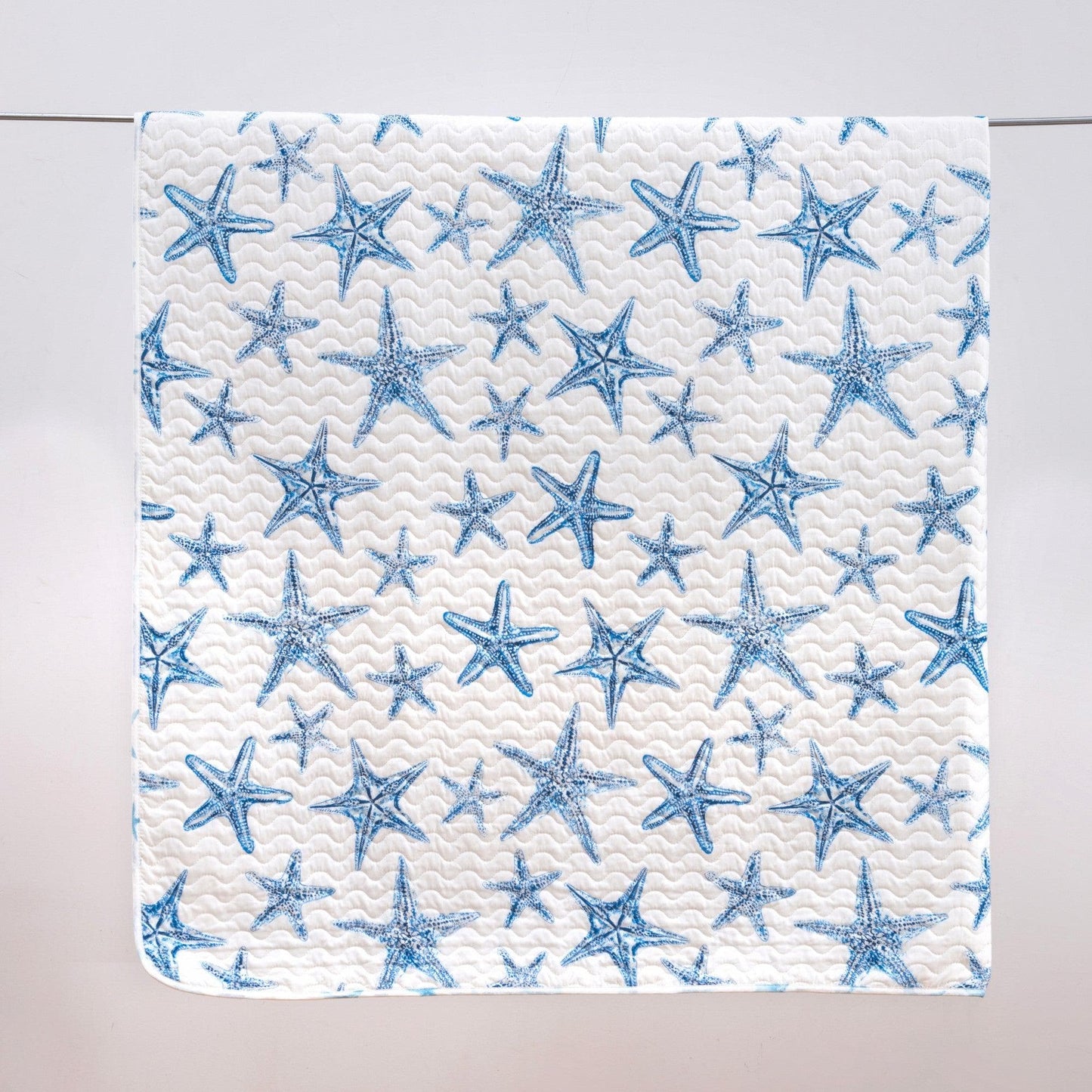 Blue Seashell Coastal Quilt Set