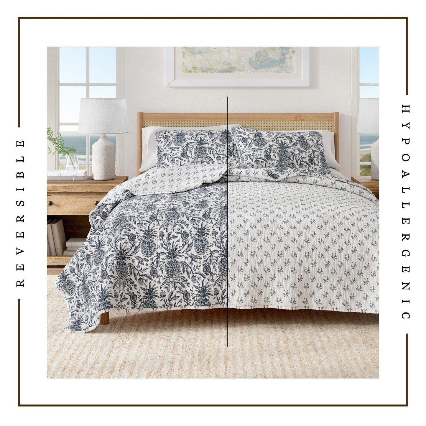 Coastal Printed Cotton Quilt Set