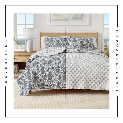 Coastal Printed Cotton Quilt Set
