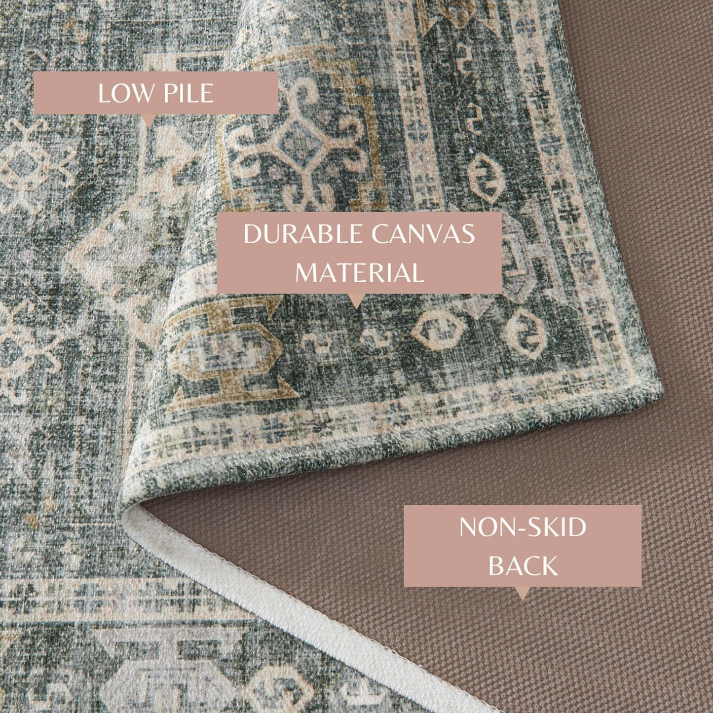 Medallion Machine Washable 2' x 3' Accent Rug