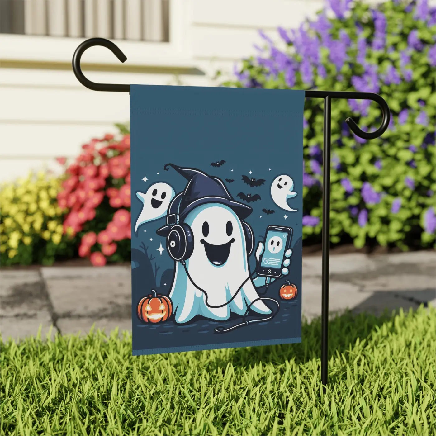 Ghost House Banner – Poly Poplin Fabric Halloween