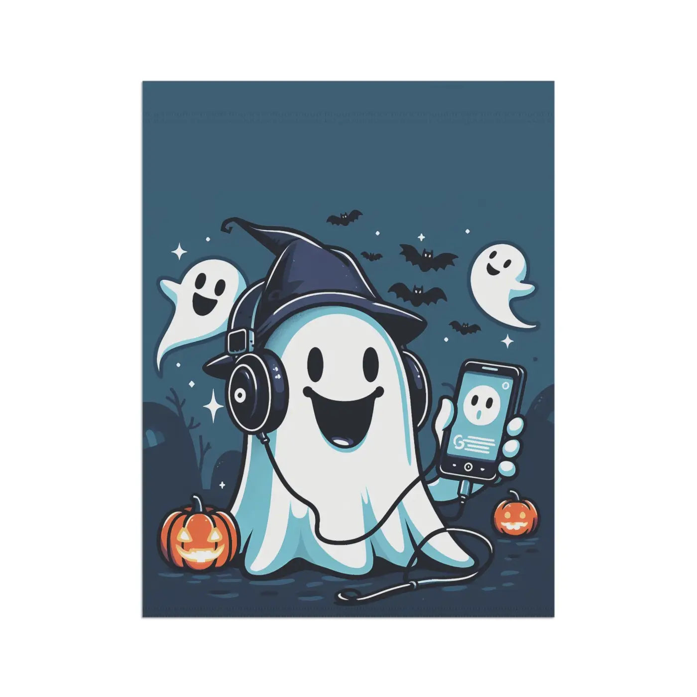 Ghost House Banner – Poly Poplin Fabric Halloween