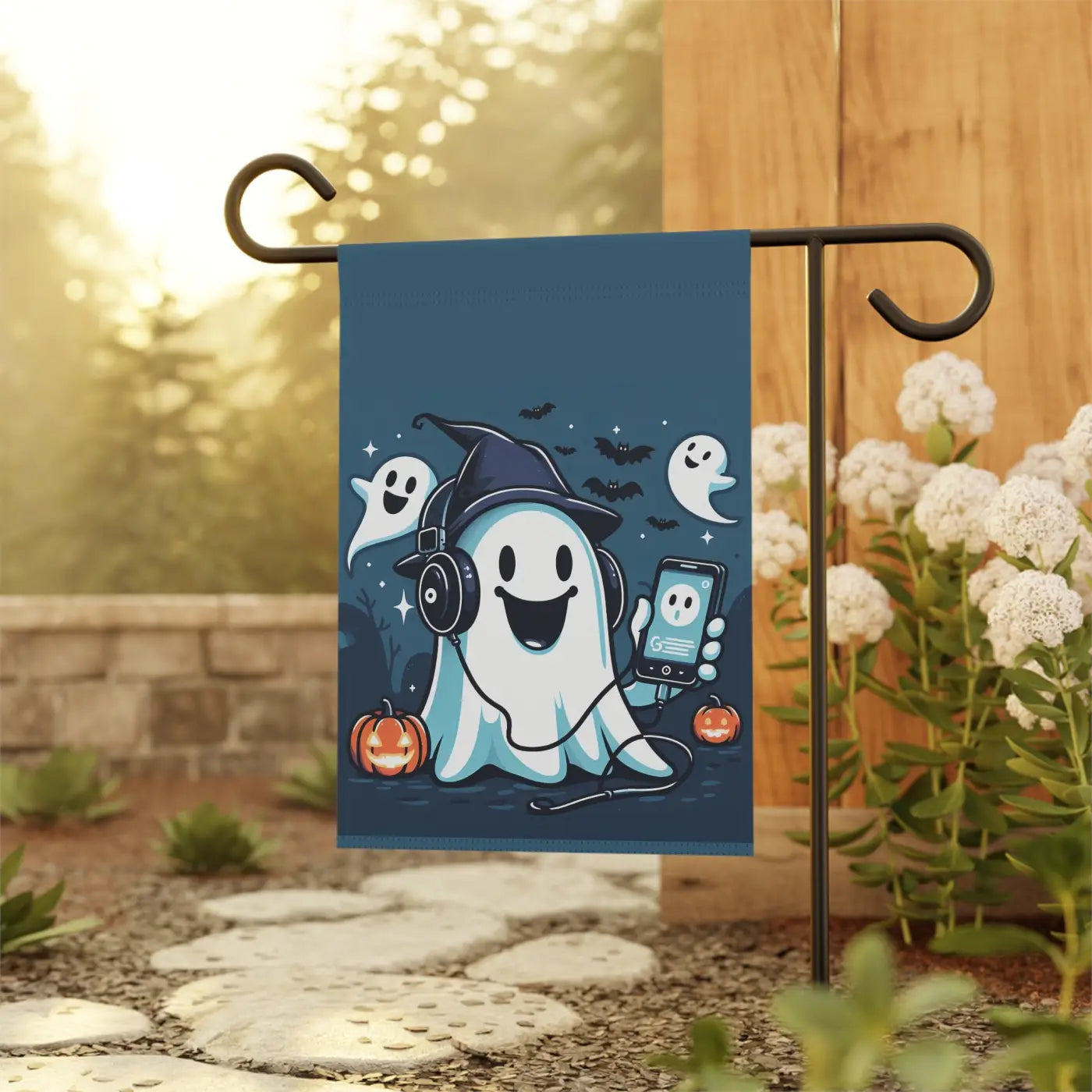 Ghost House Banner – Poly Poplin Fabric Halloween