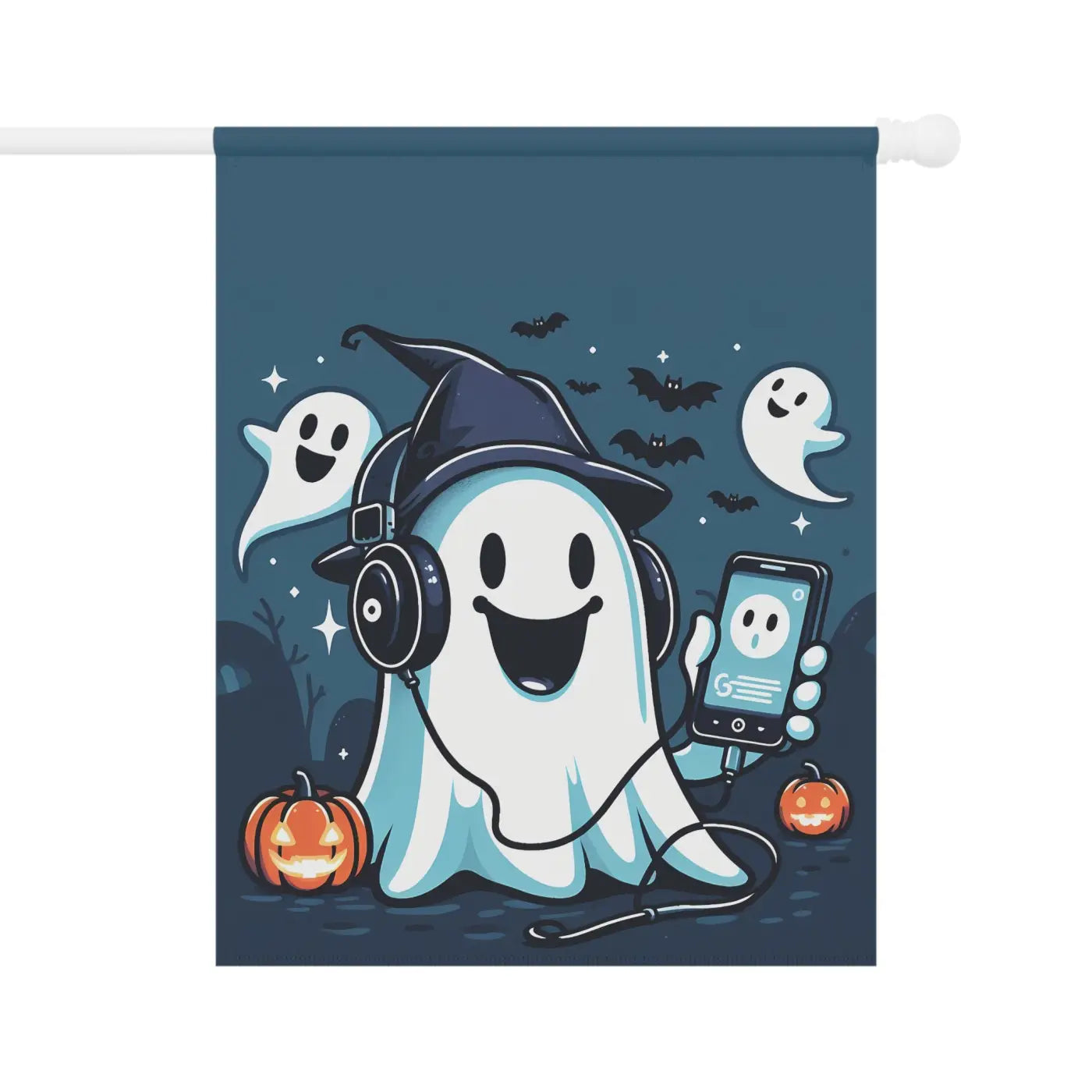 Ghost House Banner – Poly Poplin Fabric Halloween