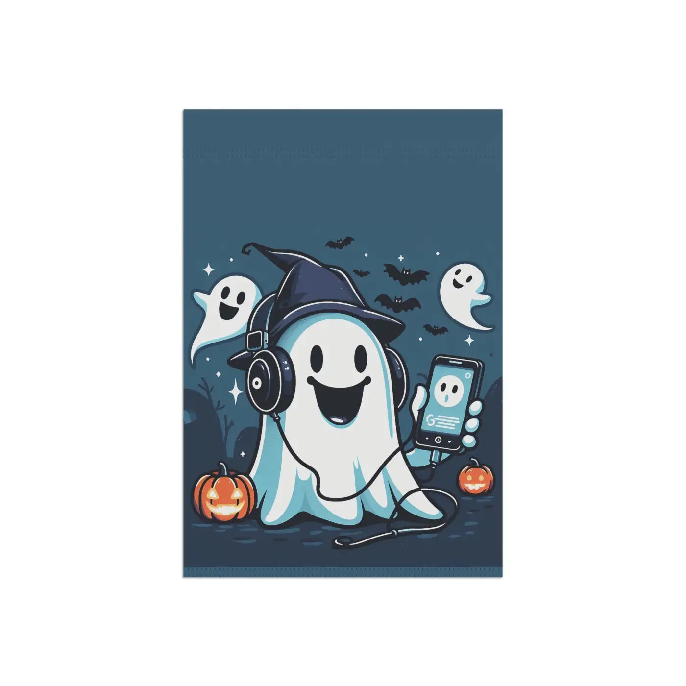 Ghost House Banner – Poly Poplin Fabric Halloween
