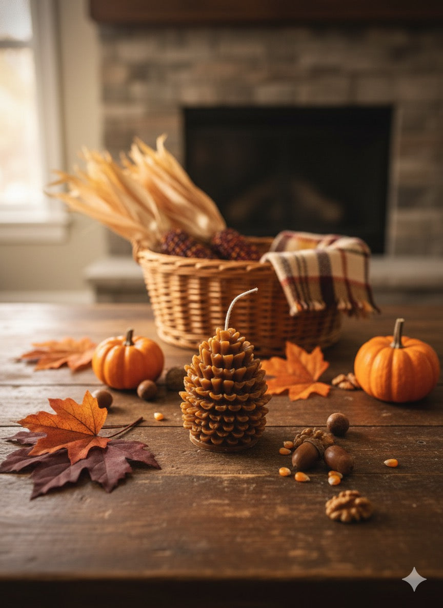 Pinecone Candle | Rustic Fall Decor