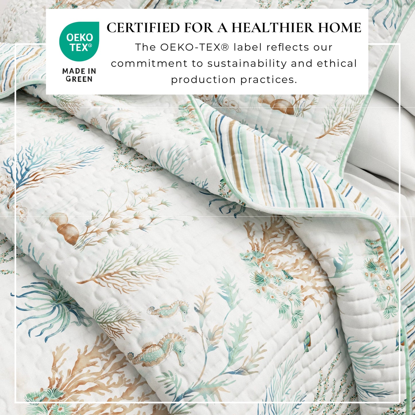 Coastal Printed Cotton Quilt Set