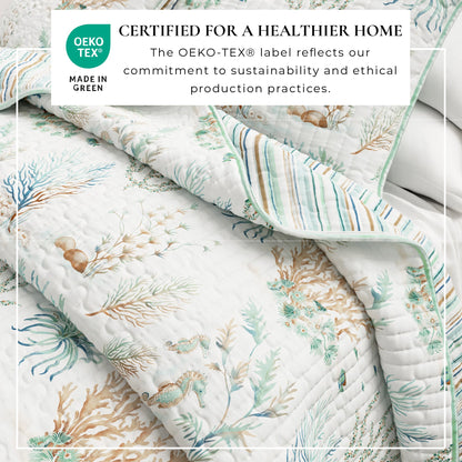 Coastal Printed Cotton Quilt Set