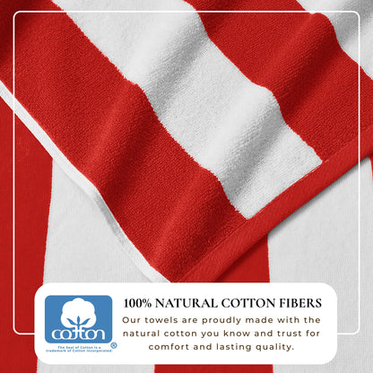 Cotton Velour Cabana Stripe Beach Towel