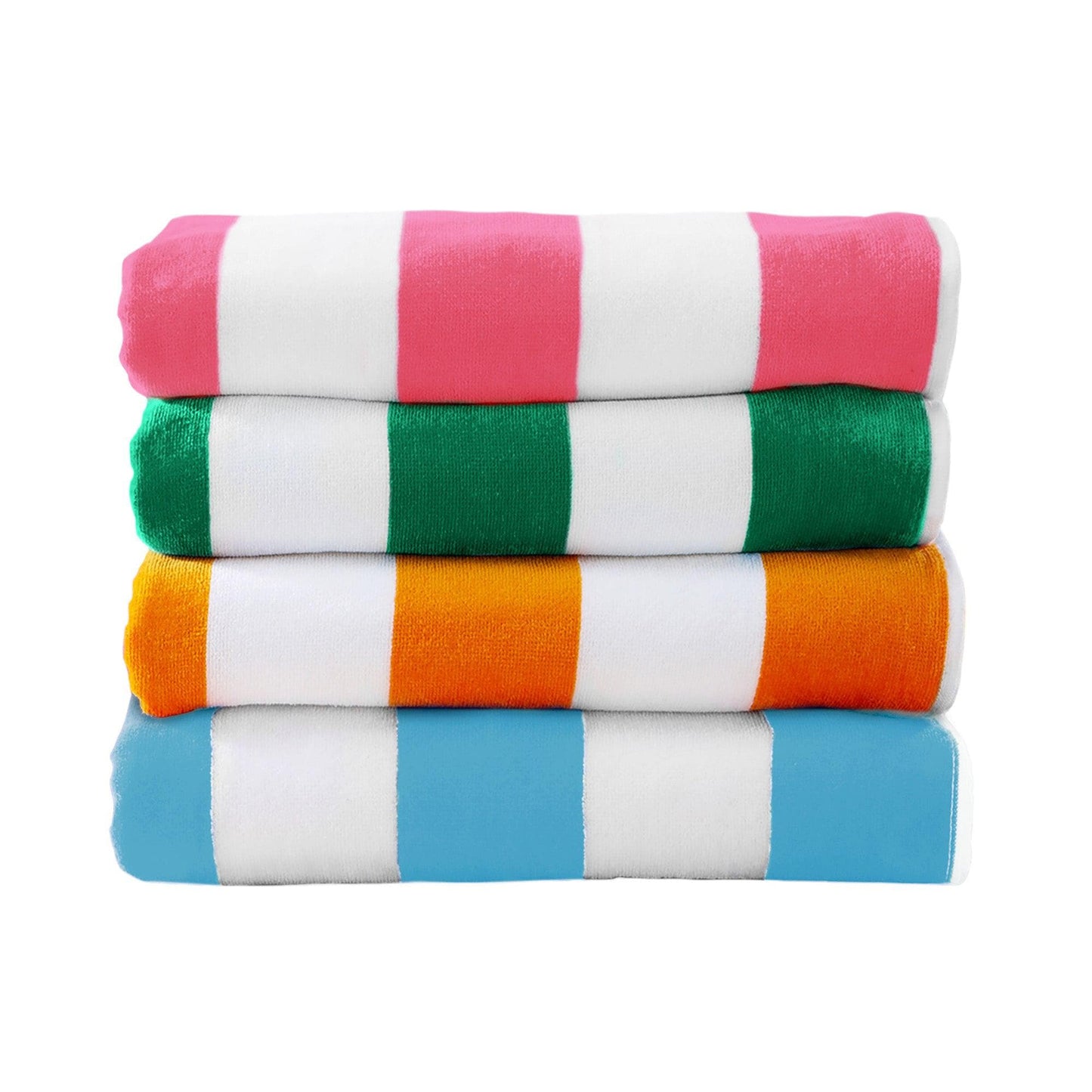 Cotton Velour Cabana Stripe Beach Towel