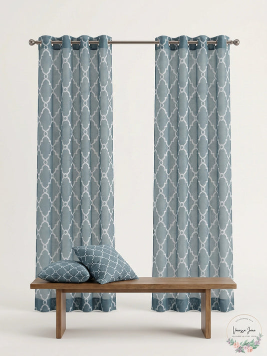 Madison Park Saratoga Fretwork Print Grommet Window Curtain