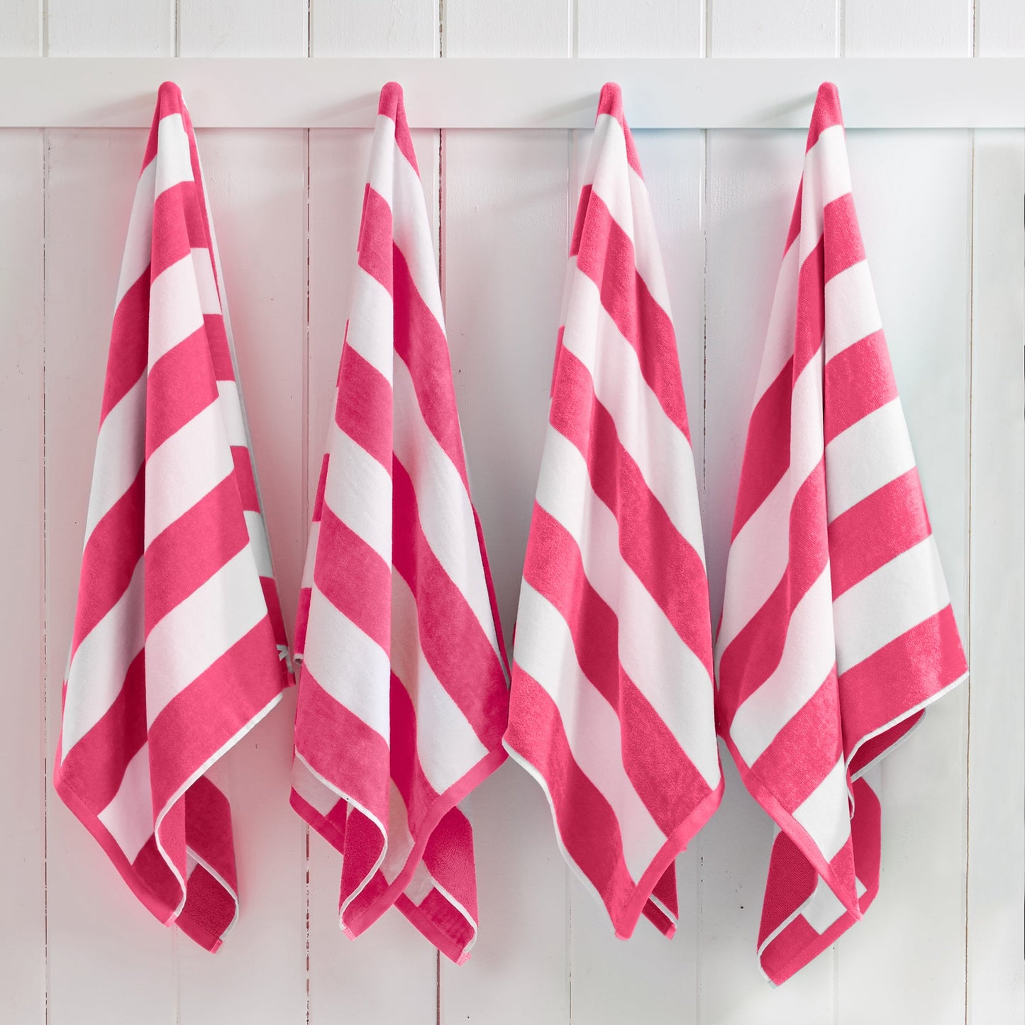 Cotton Velour Cabana Stripe Beach Towel