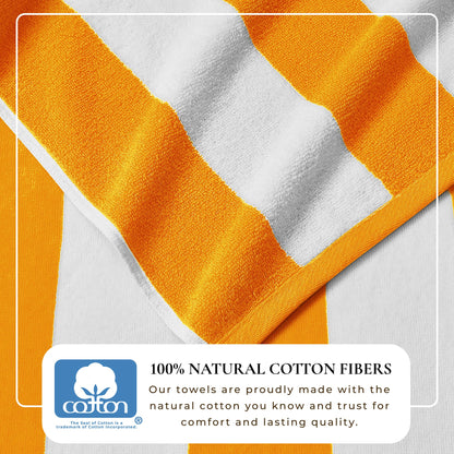 Cotton Velour Cabana Stripe Beach Towel
