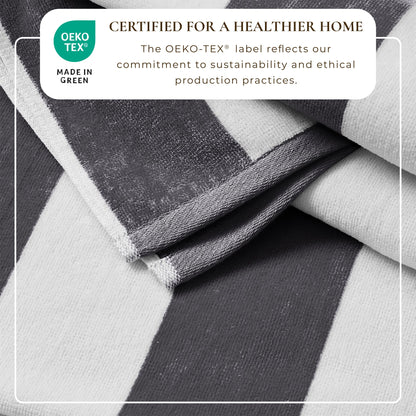 Cotton Velour Cabana Stripe Beach Towel