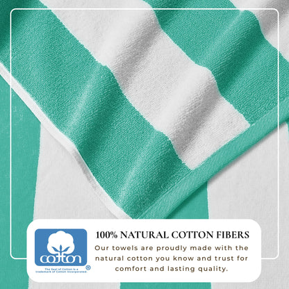 Cotton Velour Cabana Stripe Beach Towel