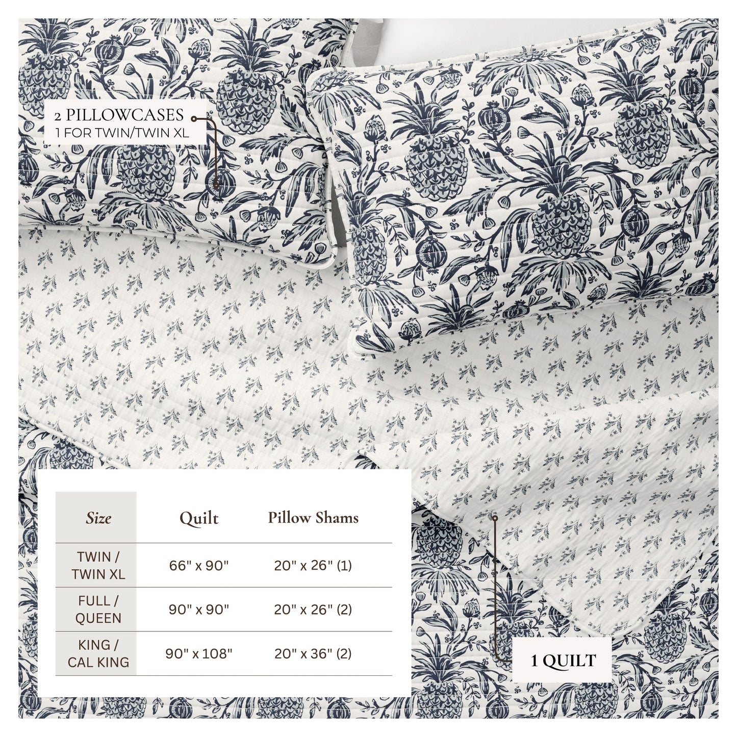 Coastal Printed Cotton Quilt Set