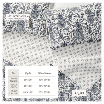 Coastal Printed Cotton Quilt Set