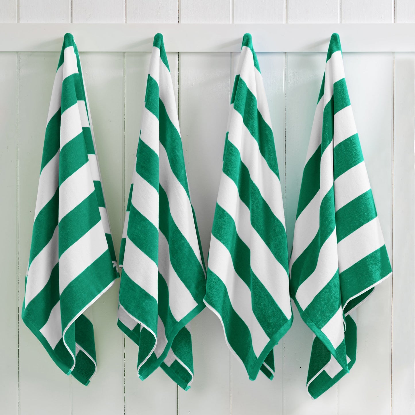 Cotton Velour Cabana Stripe Beach Towel