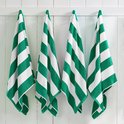 Cotton Velour Cabana Stripe Beach Towel