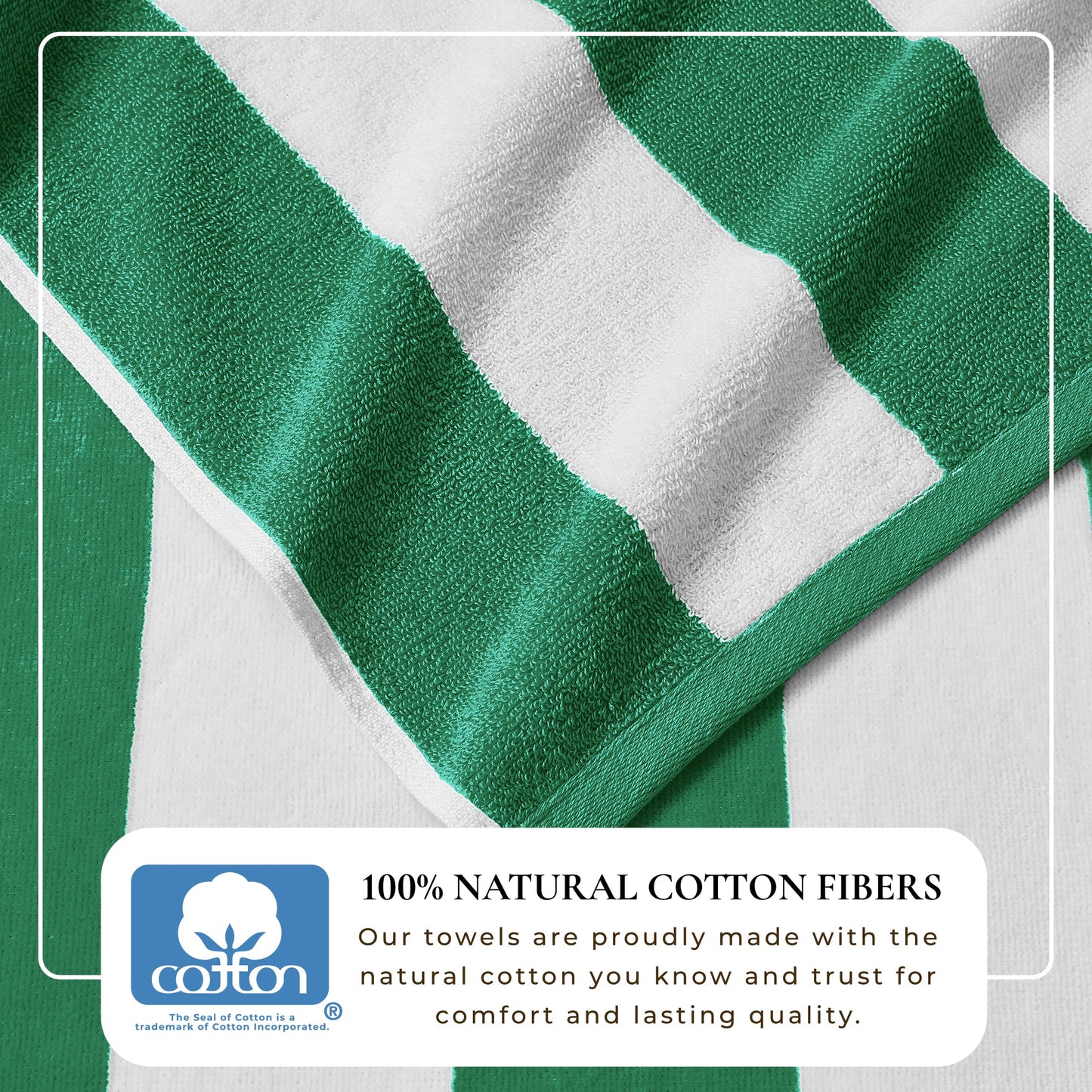 Cotton Velour Cabana Stripe Beach Towel