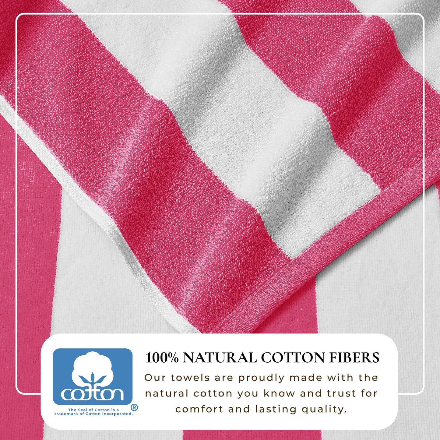 Cotton Velour Cabana Stripe Beach Towel