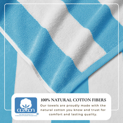 Cotton Velour Cabana Stripe Beach Towel