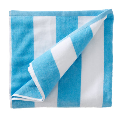 Cotton Velour Cabana Stripe Beach Towel