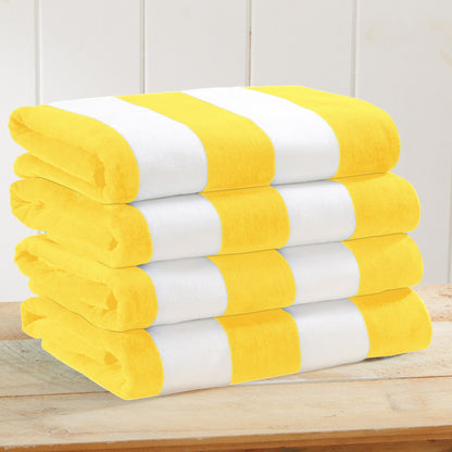 Cotton Velour Cabana Stripe Beach Towel