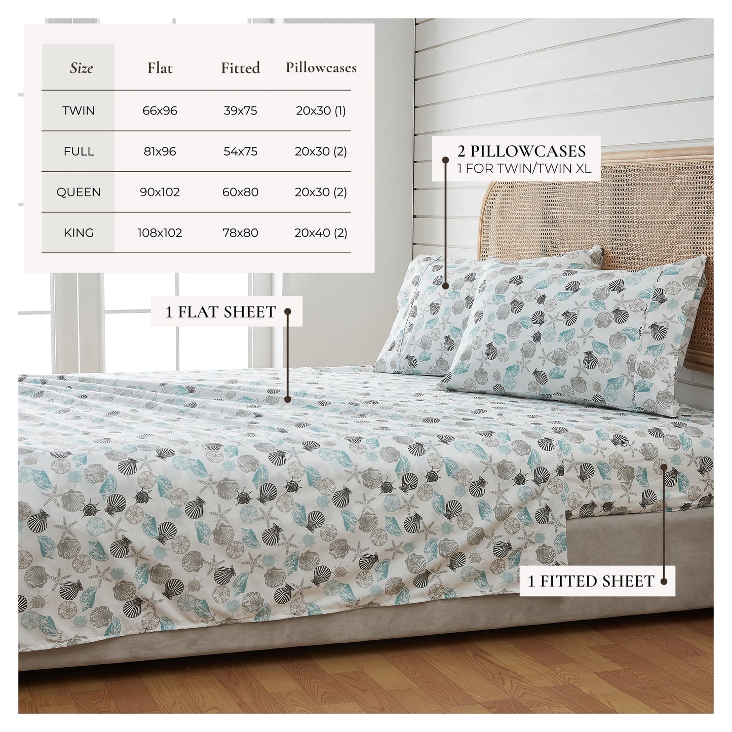 Coastal Printed Sheet Set