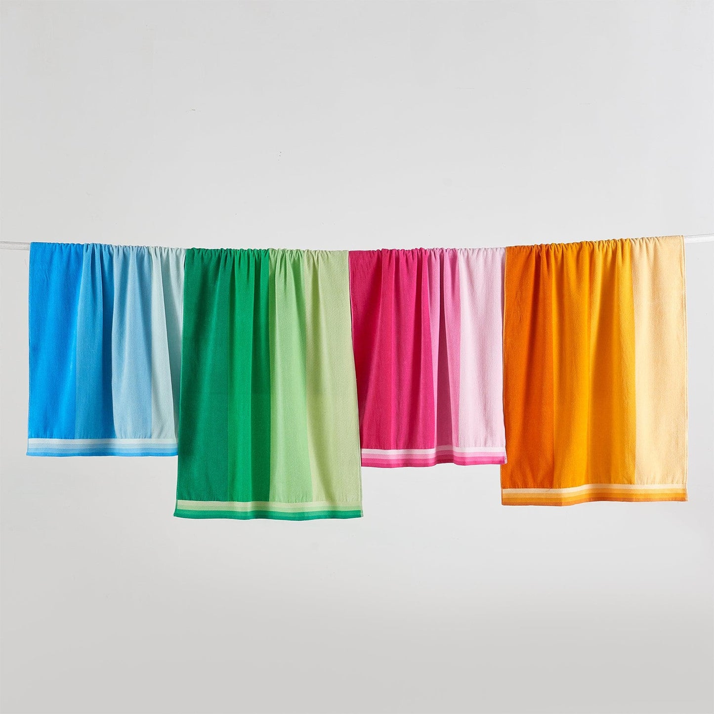 Cotton Velour Cabana Stripe Beach Towel