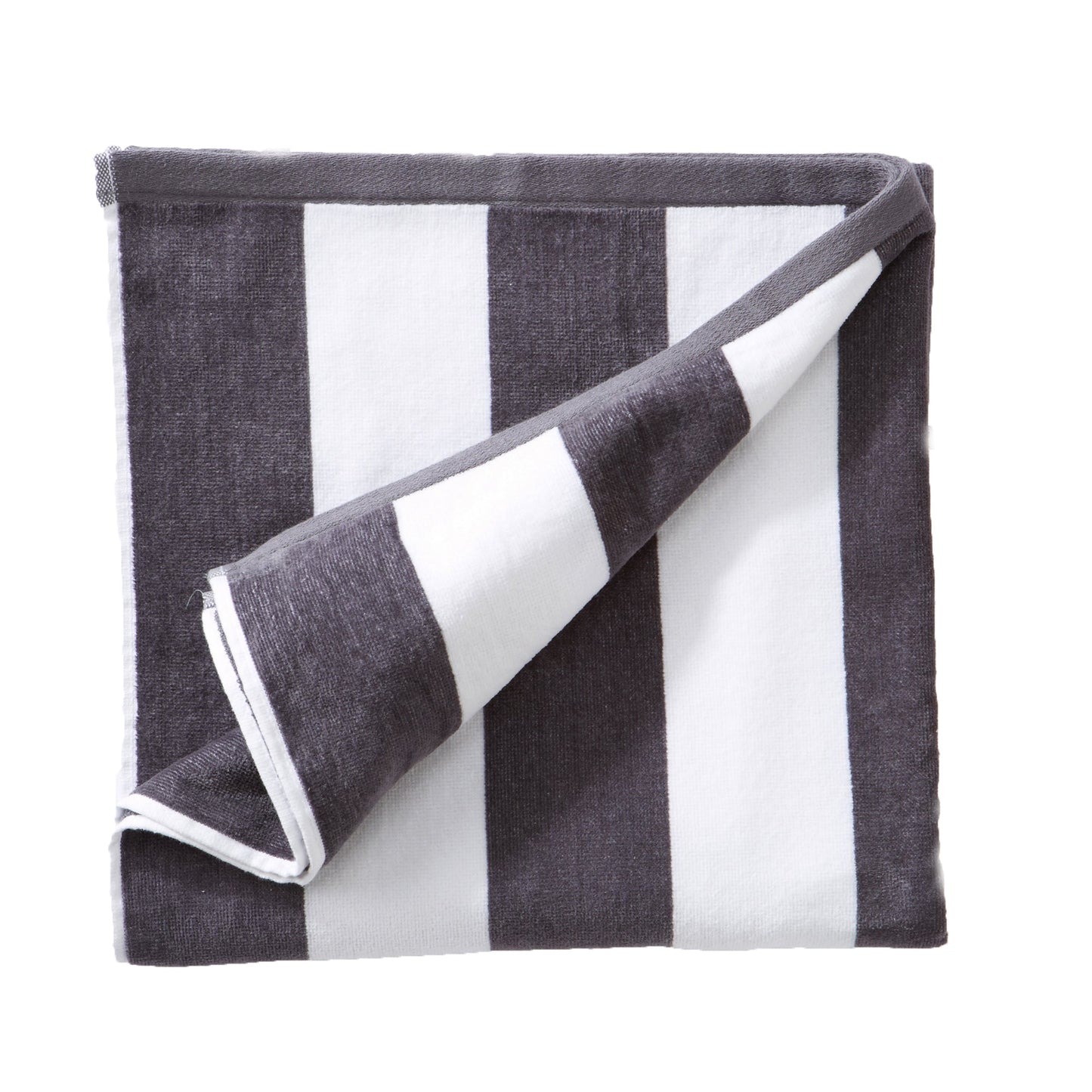 Cotton Velour Cabana Stripe Beach Towel