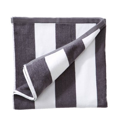 Cotton Velour Cabana Stripe Beach Towel