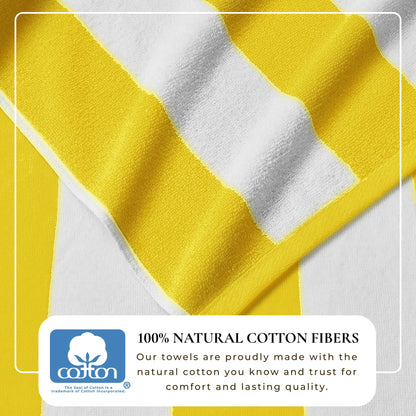 Cotton Velour Cabana Stripe Beach Towel