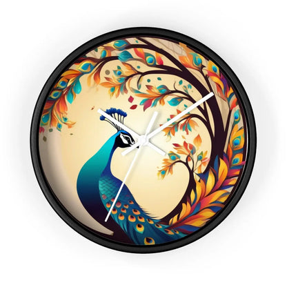 Peacock Wall Clock – Silent Wood Statement Piece