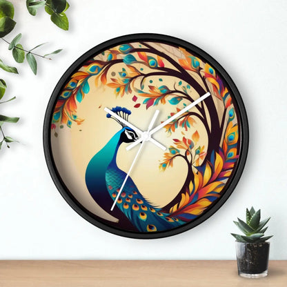 Peacock Wall Clock – Silent Wood Statement Piece